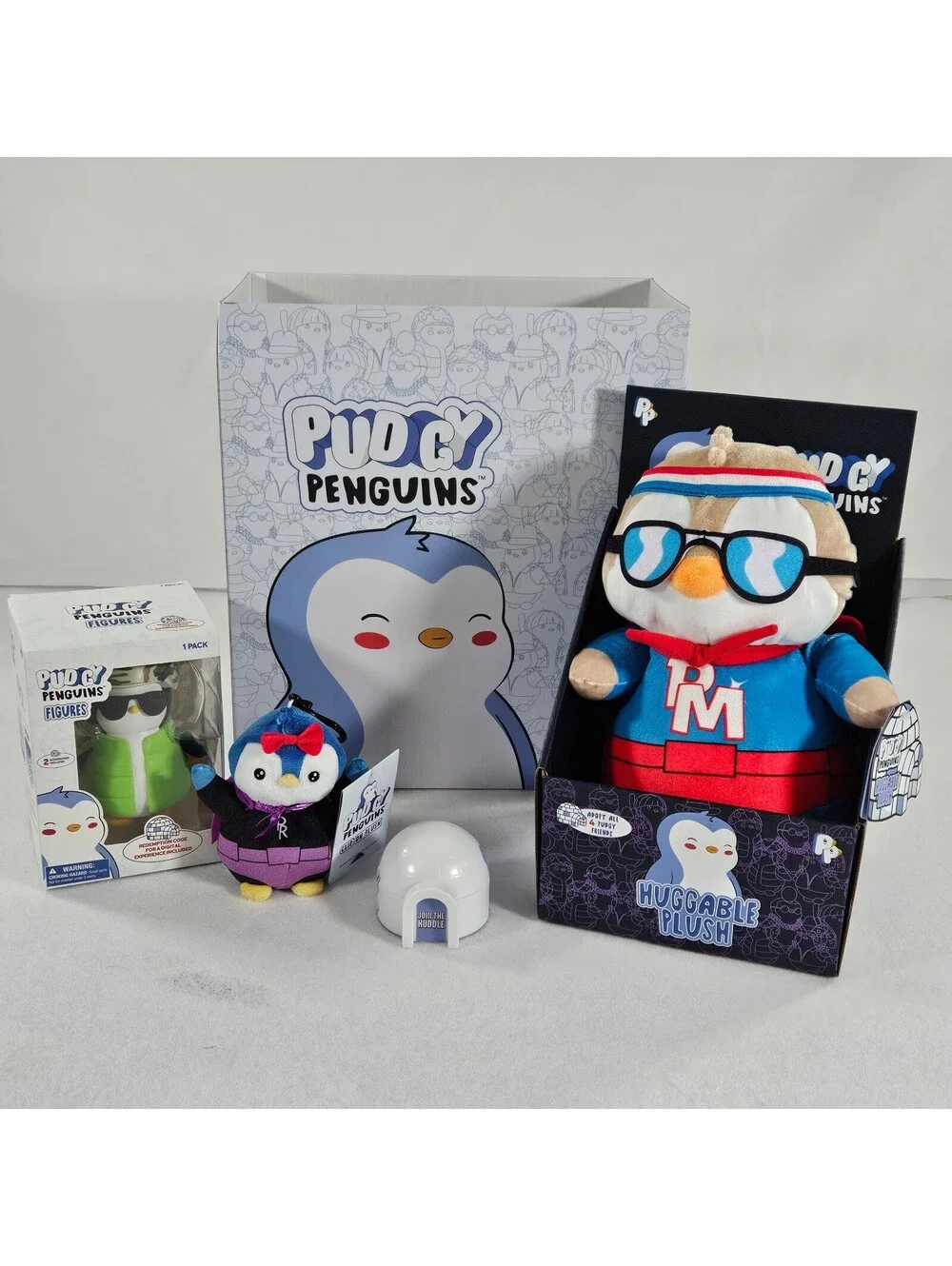 Pudgy Penguins Plush Toy Set Figure Box Clip & Accessories Bundle